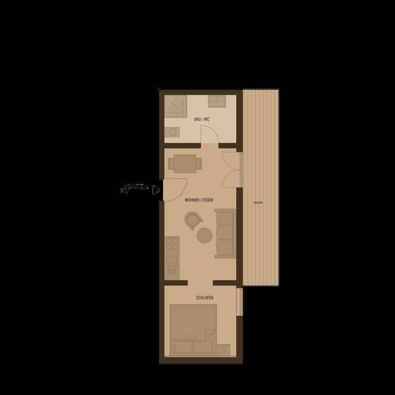 Kleines Doppelzimmer ohne Balkon und ohne Seeblick